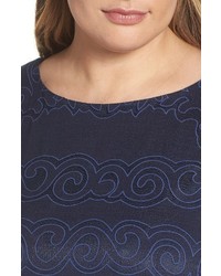 Eliza J Plus Size Lace Patterned A Line Dress