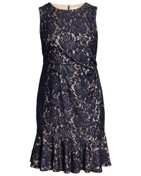 Eliza J Plus Size Side Pleat Lace Dress