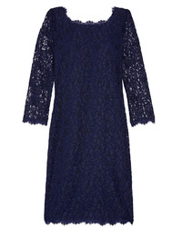 Diane von Furstenberg Zarita Lace Dress Midnight Blue