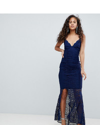 Asos Tall Asos Design Tall Deep Plunge Lace Bodycon Maxi Dress With Fishtail