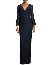 Theia Bell Sleeve Lace Gown