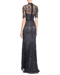 Catherine Deane Floor Length Gown With Lace Overlay