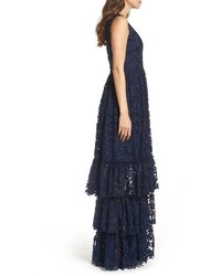 Shoshanna Fowler Tiered Lace Gown