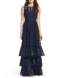 Shoshanna Fowler Tiered Lace Gown