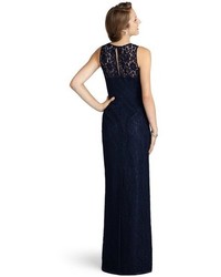 Donna Morgan Harper Illusion Neck Lace Column Gown