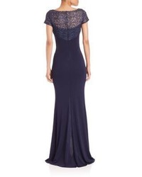 David Meister Lace Bodice Jersey Gown