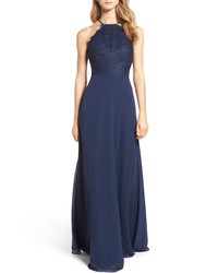 Hayley Paige Occasions Lace Halter Gown