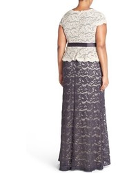 Adrianna Papell Mock Two Piece Lace Gown