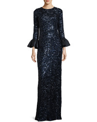 Rickie Freeman For Teri Jon Sequined Lace Column Gown