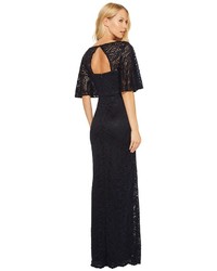 Adrianna Papell Stretch Lace Caplet Gown Dress