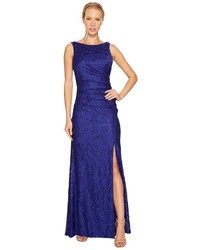Adrianna Papell Stretch Lace Cowl Back Gown Dress