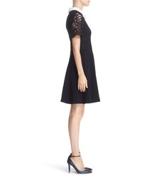 Ted Baker London Dixxy Contrast Trim Lace Bodice Fit Flare Dress