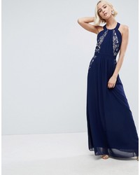 Little Mistress Lace Exposed Back Maxi Dress