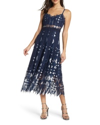 Foxiedox Bravo Zulu Metallic Lace A Line Dress