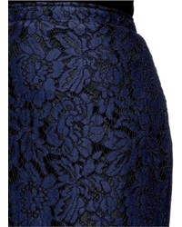 Nobrand Lace Overlay Gauze Pencil Skirt