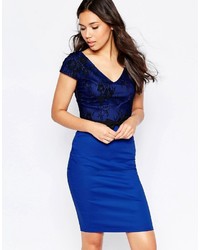 Paper Dolls Lace Overlay Midi Dress With Bow Waist