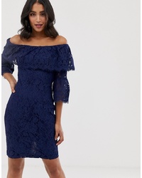 Paper Dolls Off The Shoulder All Over Lace Pencil Dress