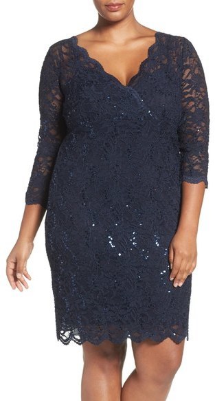 plus size navy sheath dress