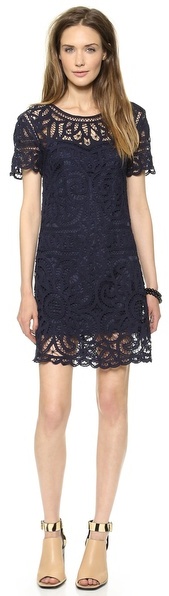 navy lace dress short