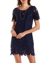 Charlotte Russe Short Sleeve Lace Shift Dress