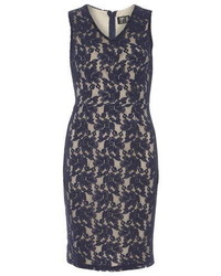Dorothy Perkins Poppy Lux Navy Nude Lace Shift Dress