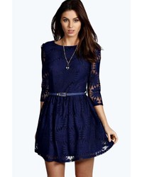 Boohoo Ruth All Over Zip Back Lace Dress