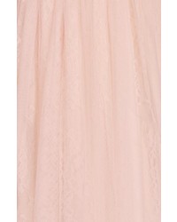 Monique Lhuillier Bridesmaids Tulle Overlay Lace Fit Flare Dress