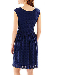 jcpenney navy blue lace dress