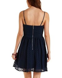 Charlotte Russe Strappy Lace Skater Dress