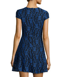 Cynthia Steffe Delphine Lace Fit And Flare Dress Blue