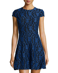 Cynthia Steffe Delphine Lace Fit And Flare Dress Blue