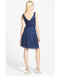 Adrianna Papell Hailey By Sequin Lace Fit Flare Dress