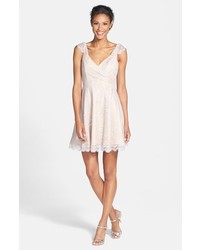 Jim Hjelm Occasions Cap Sleeve Lace Fit Flare Dress
