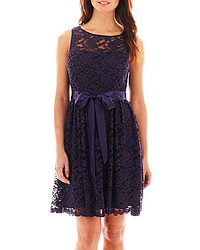 Liliana Simply Sleeveless Lace Fit And Flare Dress
