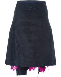 Sacai Lace Detail Seersucker Skirt