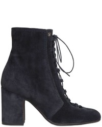 Navy Lace-up Ankle Boots