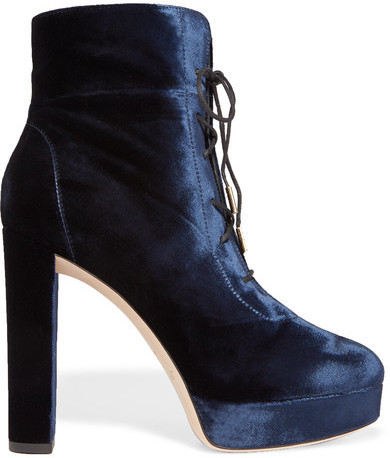 navy lace up ankle boots