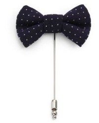 Saks Fifth Avenue Collection Silk Wool Bowtie Lapel Pin
