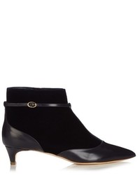 Rupert Sanderson Dawn Velvet And Leather Ankle Boots