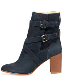 Kate Spade New York Lexy Double Buckle Ankle Boot Navy