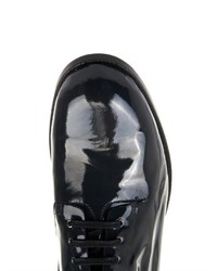 Jil Sander Navy Patent Leather Ankle Boots