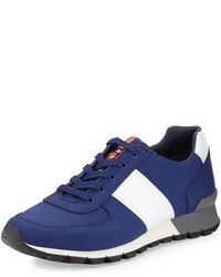 Navy Leather Athletic Shoes