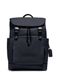 Coach League Woven Detail Leather Backpack