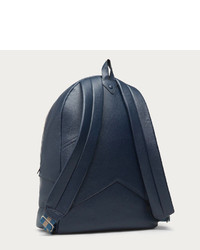 Bally Messi Leather Backpack In Dark Navy