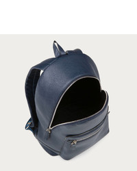 Bally Messi Leather Backpack In Dark Navy