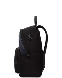 Prada Navy And Green Leather Backpack