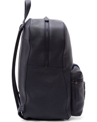 Christopher Kane Navy Grained Leather Safety Buckle Backpack