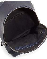 Bally Solid Calf Leather Backpack Navy