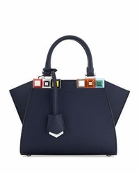 Fendi 3jours Petite Leather Satchel Bag Blue