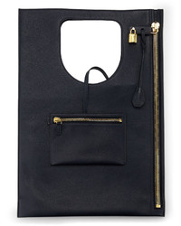 Tom Ford Alix Leather Padlock Zip Shoulder Bag Navy